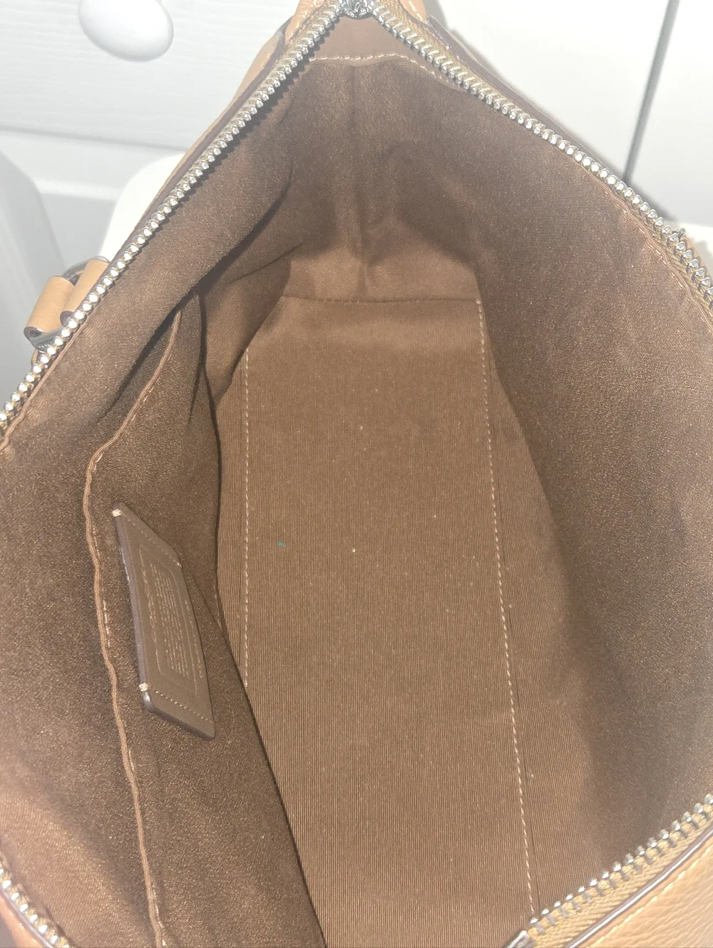Coach Tan Pebbled Leather GEORGIA Satchel with Detachable Strap - Picture 11 of 15